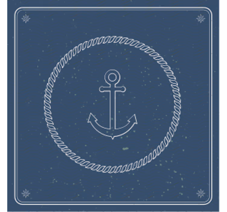 Sous verre vintage ancre avec corde - TenStickers