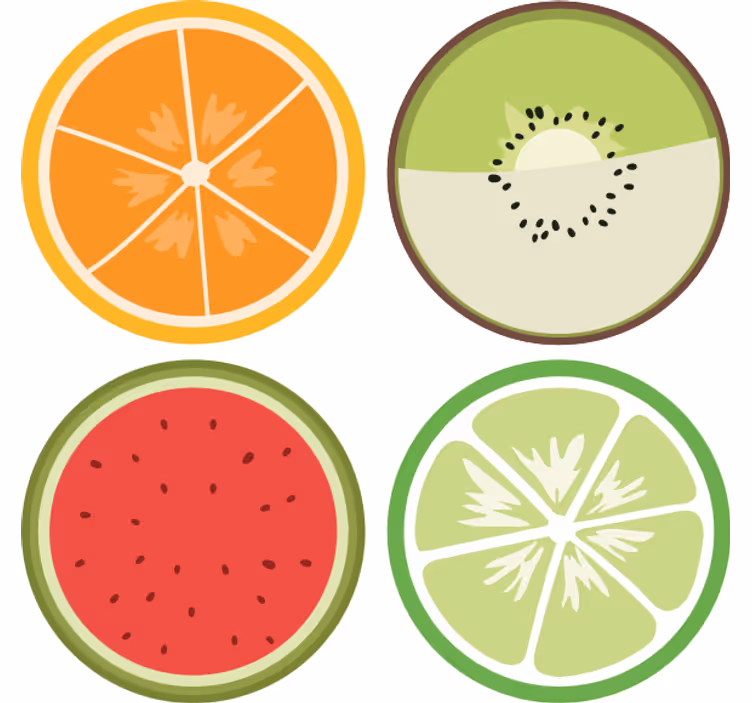 Sous verre moderne tranches de fruits d'agrumes - TenStickers
