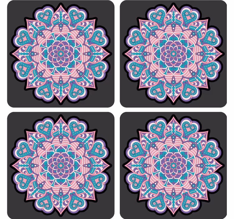 Sous verre geek mandala de cœur coloré - TenStickers