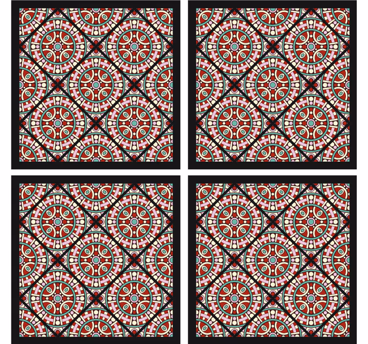 dessous de verre en carreaux sticker bohème - TenStickers