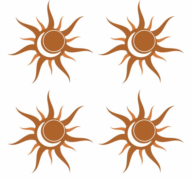 Sous verre symbole de soleil avec courbes - TenStickers