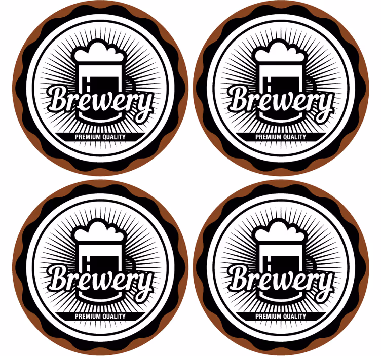 Sous verre bière emblème qualité premium brasserie - TenStickers