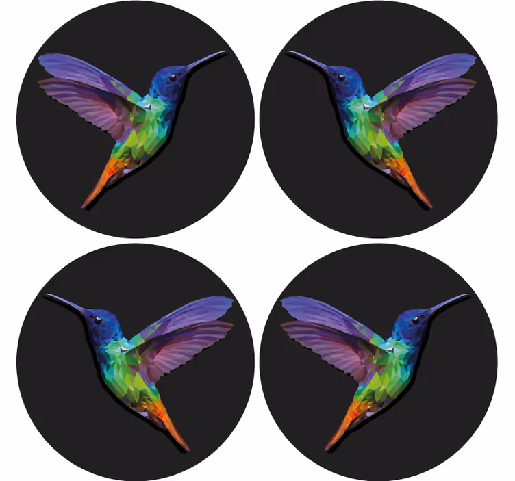 Sous verre geek motif colibri coloré - TenStickers