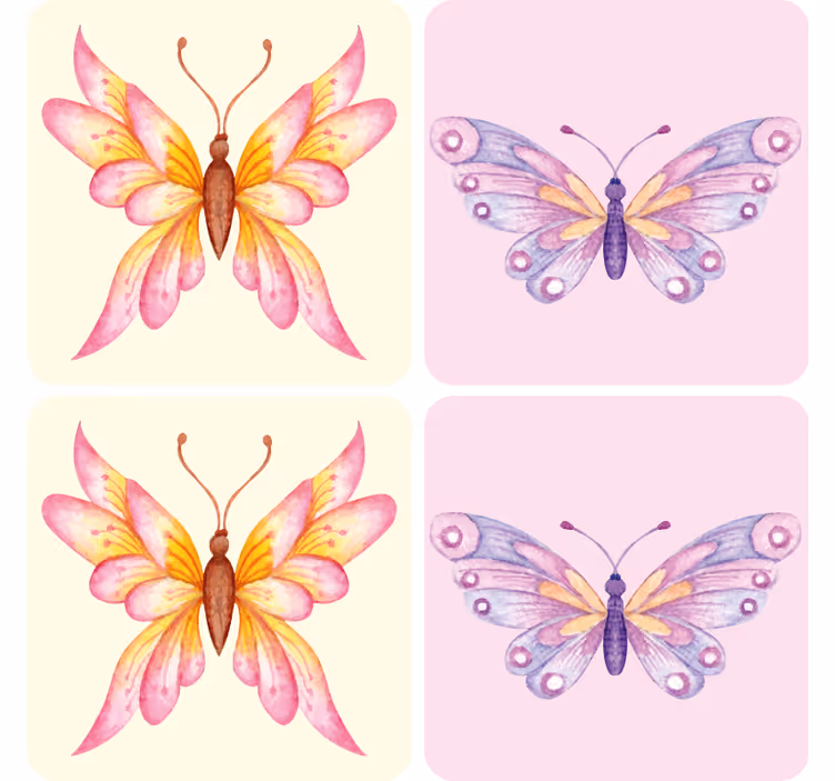 Sous verre geek motifs de papillons vibrants - TenStickers