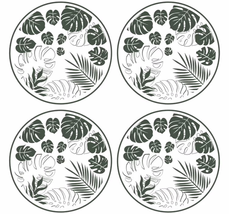 Sous verre motif cercle verdoyant luxuriant - TenStickers