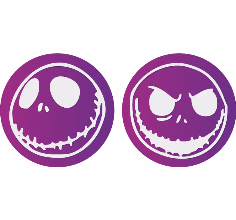 Sous verre halloween visages de crânes - TenStickers