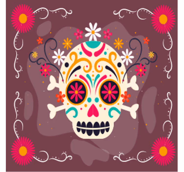 Sous verre halloween motif de crâne coloré - TenStickers