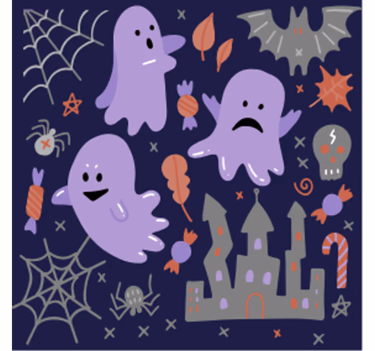 Sous verre halloween motif de fantômes fantaisistes - TenStickers