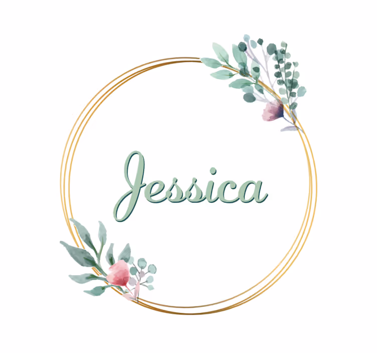 Sous verre personnalisable avec nom floral - TenStickers
