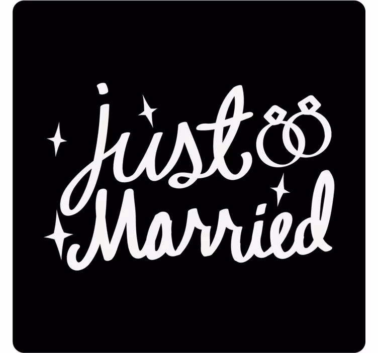 Sous verre mariage célébration des jeunes mariés - TenStickers