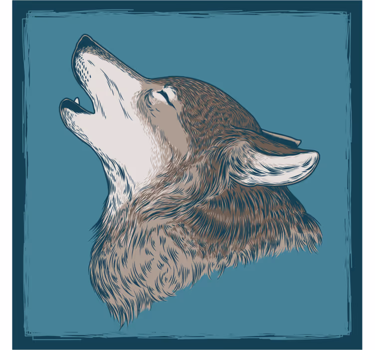 dessous de verre moderne Illustration de loup sauvage - TenStickers