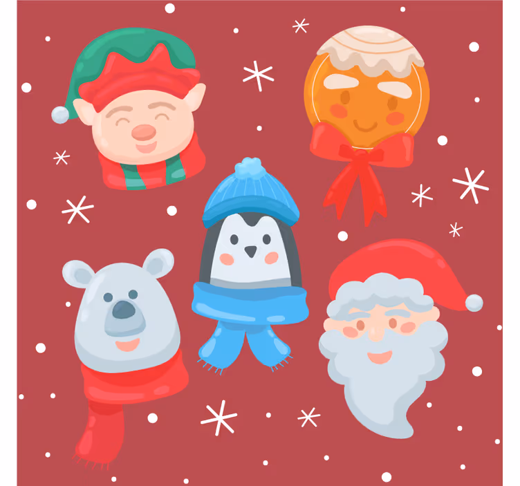 Sous verre noël assortiment de figures festives - TenStickers