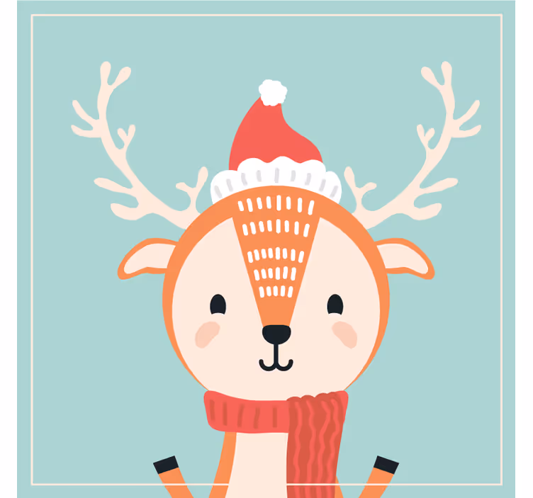 Sous verre noël personnage de renne festif - TenStickers