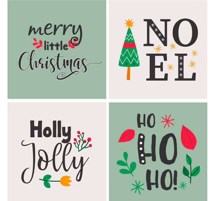 Sous verre noël elfa ho ho graphique - TenStickers