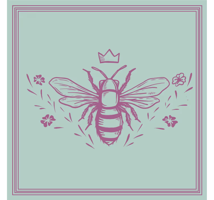 Sous verre geek abeille avec couronne - TenStickers