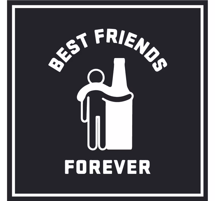 Sous verre bière meilleurs amis et bière - TenStickers