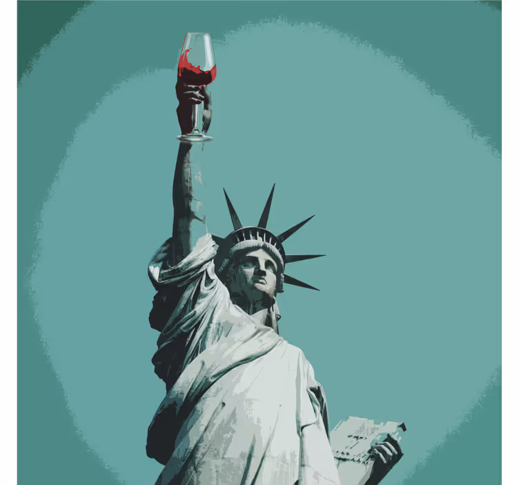 Sous verre geek statue tenant du vin - TenStickers