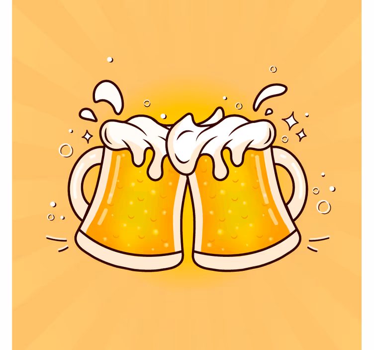 Sous verre bière applaudissez avec des mugs - TenStickers