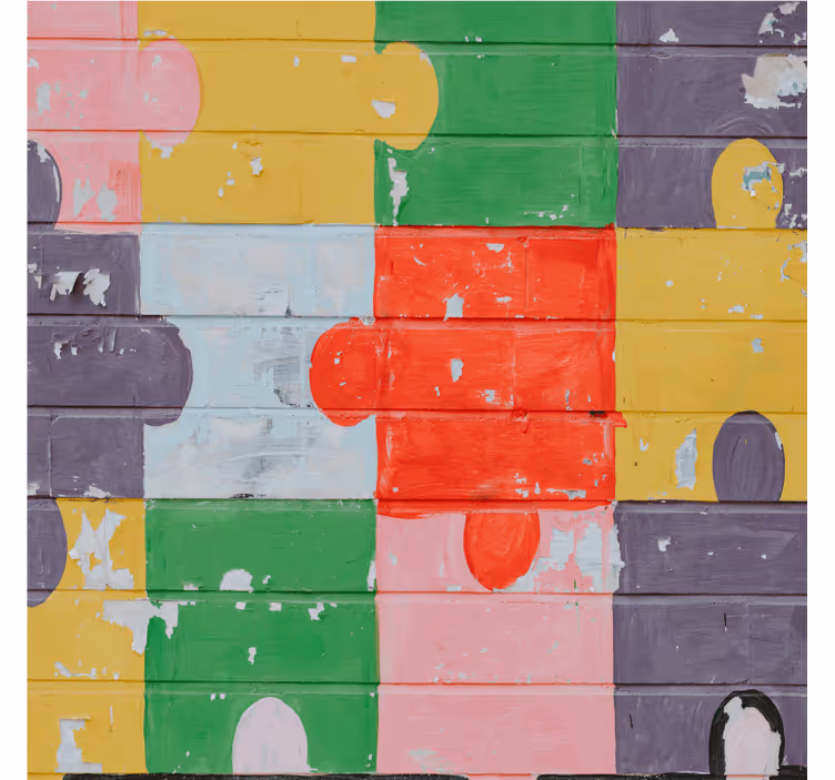 Sous verre geek motif puzzle coloré - TenStickers