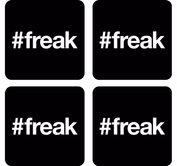 dessous de verre bizarre Hashtag freak - TenStickers