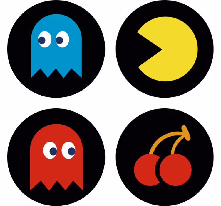 Sous verre geek icônes rétro colorées - TenStickers