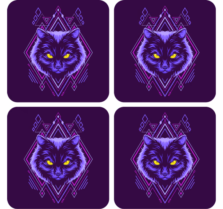 Sous verre geek illustration de chat élégant - TenStickers