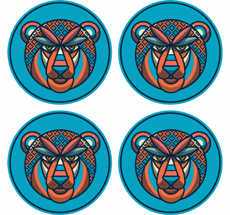 Sous verre moderne motif animal tribal - TenStickers