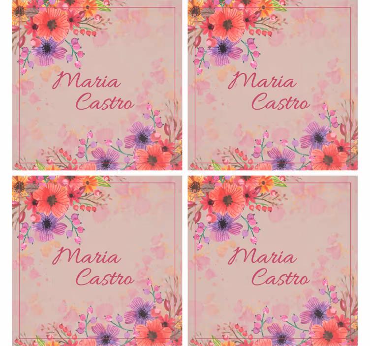 Sous verre personnalisable floral personnalisé - TenStickers