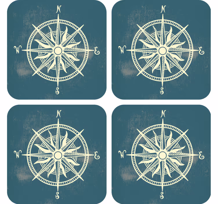 dessous de verre vintage Compas sur la carte du monde - TenStickers