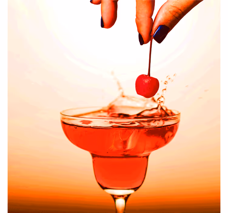 Sous verre moderne cocktail cerise Éclatant - TenStickers