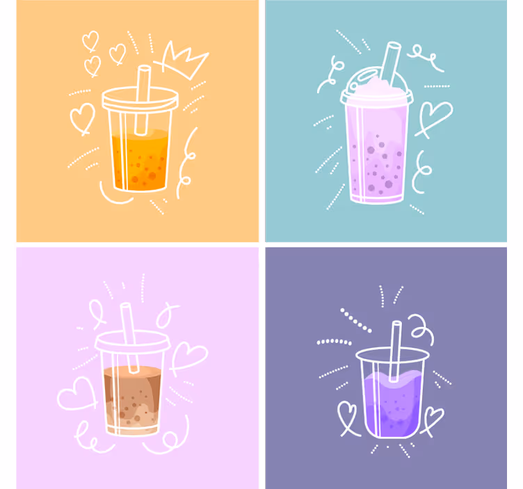 Sous verre moderne illustrations de boissons colorées - TenStickers