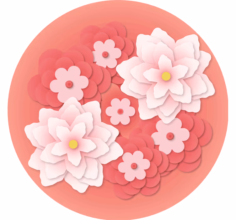 Sous verre geek arrangement floral superposé - TenStickers