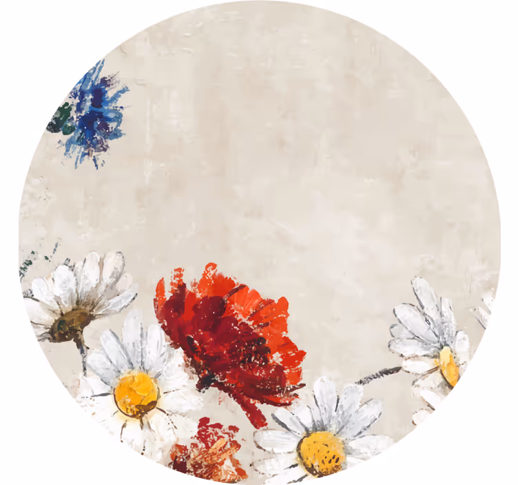 Sous verre vintage composition de fleurs éclatantes - TenStickers