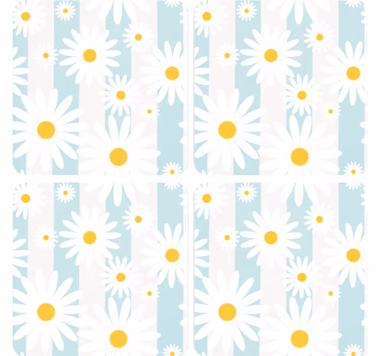 Sous verre geek motif floral marguerite - TenStickers