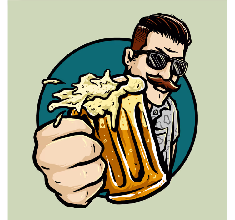 Dessous de verre biere Bocal vintage - TenStickers
