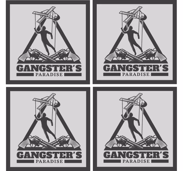 Sous verre bière illustration thème gangster - TenStickers