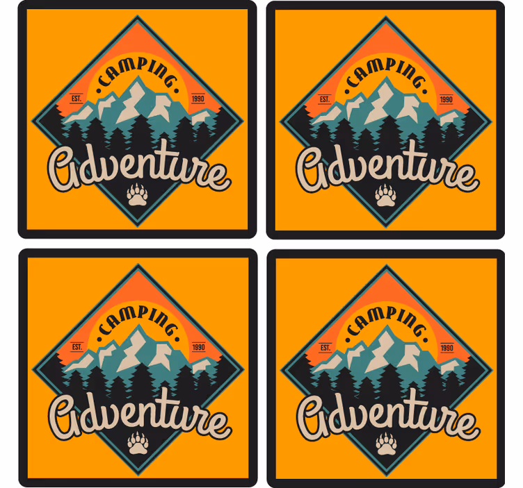 Sous verre citation aventure camping badge - TenStickers