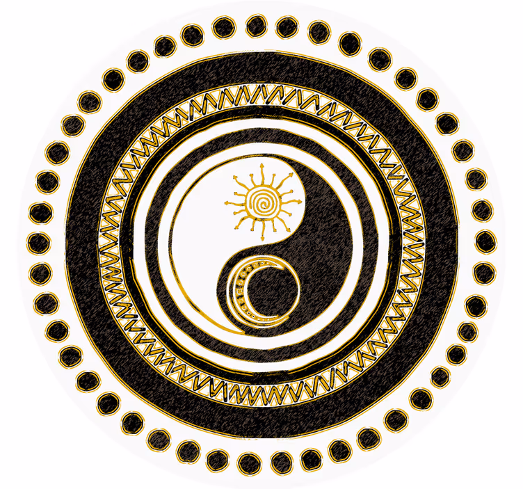 Sous verre geek motif circulaire yin yang - TenStickers
