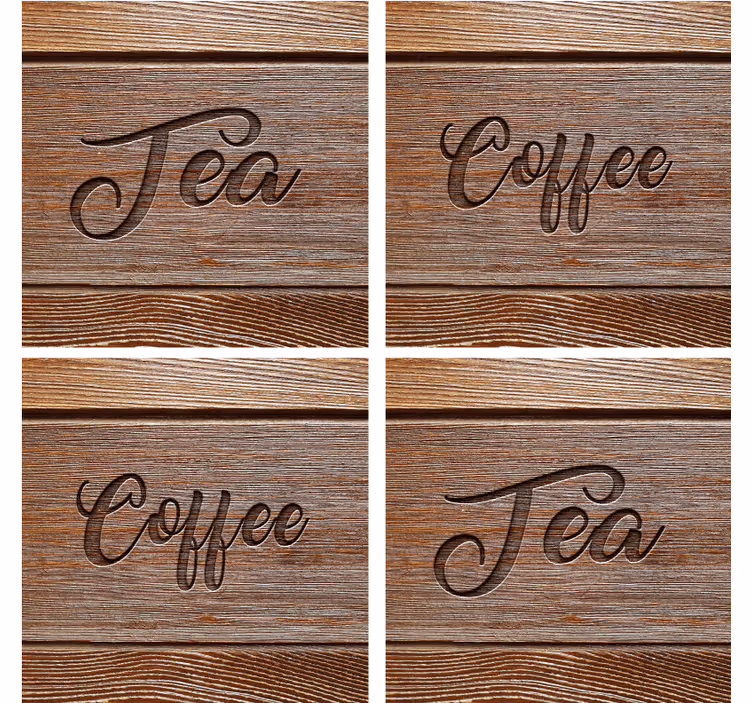 Dessous de verre vintage Sous-verre en bois thé café - TenStickers