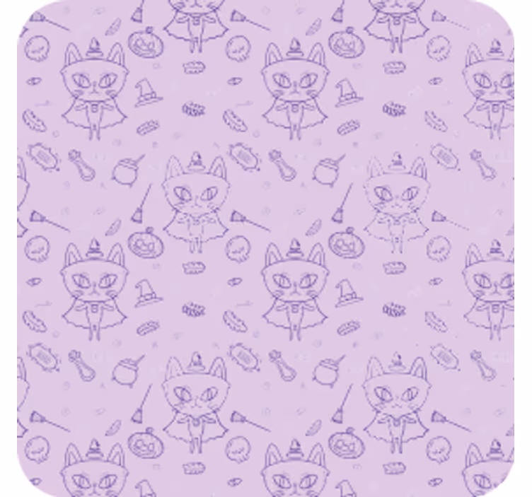 Sous verre halloween Éléments de chat fantaisistes - TenStickers
