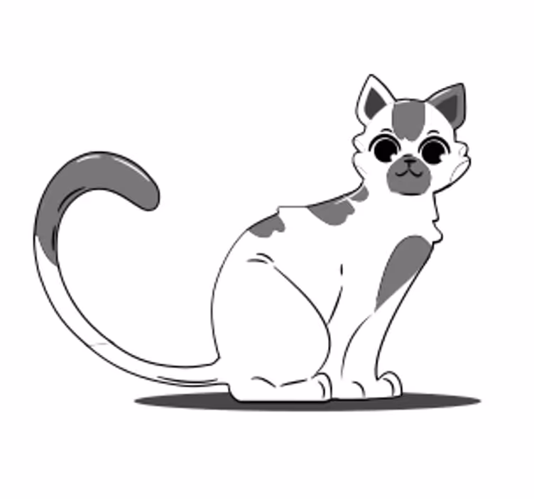 Dessous de verre vintage Chat dessiné - TenStickers