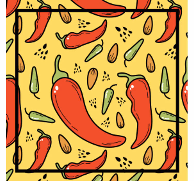 Dessous de verre moderne Piment rouge et vert - TenStickers