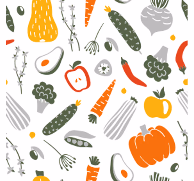 Sous verre moderne motif de légumes colorés - TenStickers