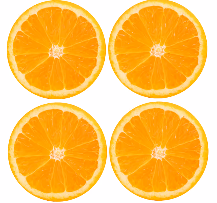 Sous verre moderne arrangement de tranches d'agrumes - TenStickers
