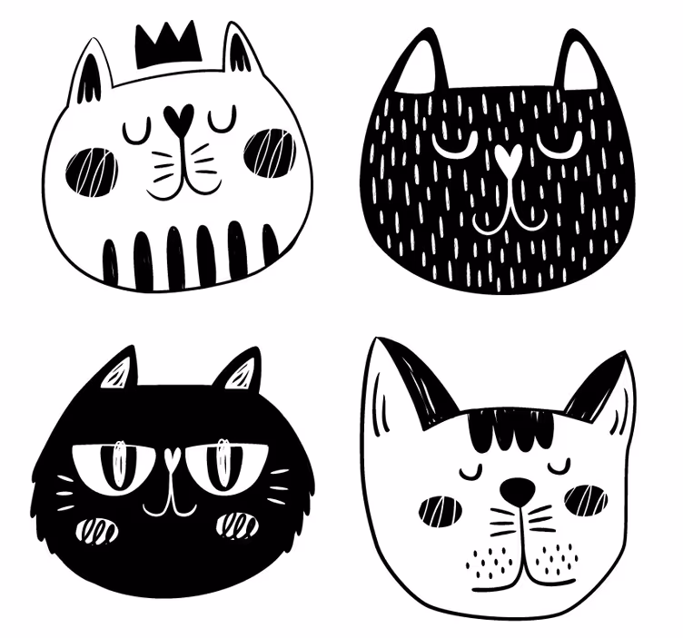 Sous verre geek illustrations de chats ludiques - TenStickers