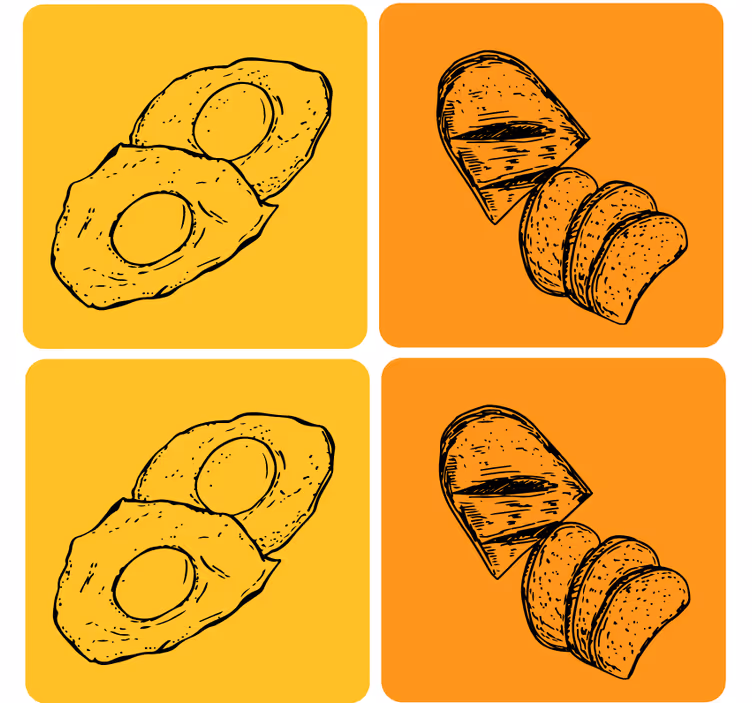 Sous verre moderne avocat tranché et pain - TenStickers