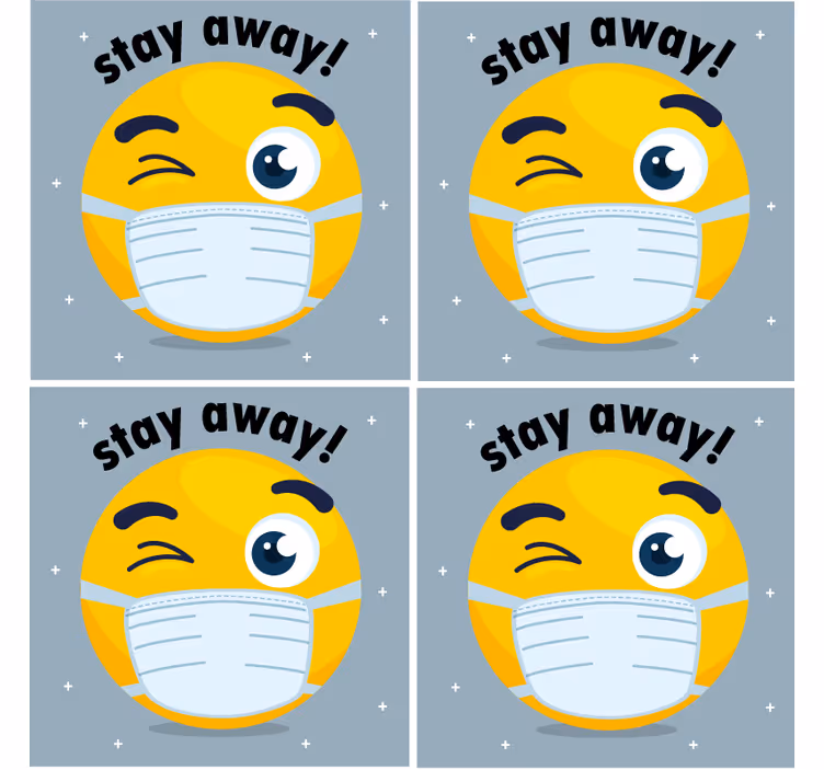 Sous verre Émoji clin d'œil avec masque - TenStickers