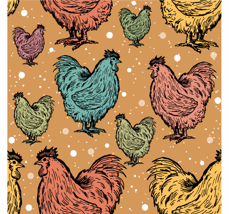 Sous verre geek motifs de poules colorées - TenStickers