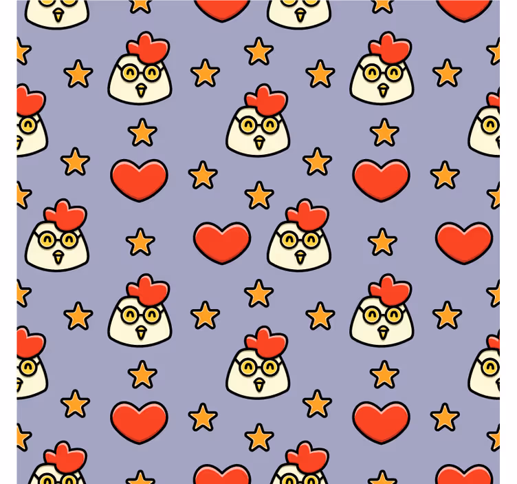 Dessous de verre dessin animé doodle poulet - TenStickers