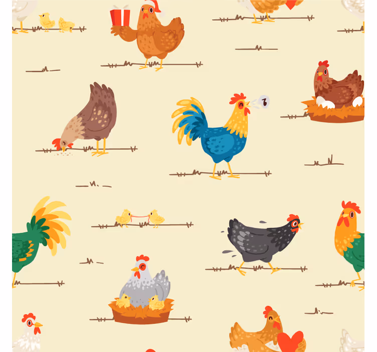 Sous verre moderne animaux de ferme colorés - TenStickers